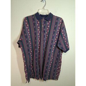 VTG Mareh Polo Shirt Colorful Business Casual Golf Cotton Men's Size Large